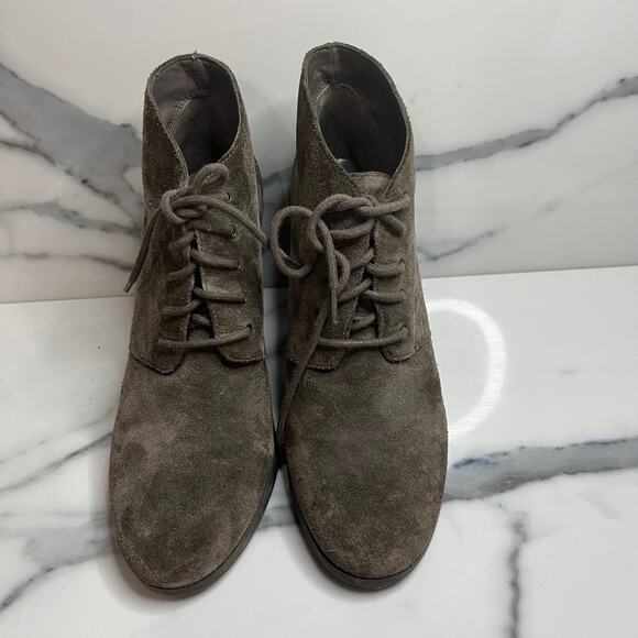 Franco Sarto | Women's Classic Brown Suede Lace Up Wedge Heel Weston Boots Sz 8 - Picture 2 of 7